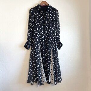 Carolina Herrera Polka Dot Silk Shirt Dress